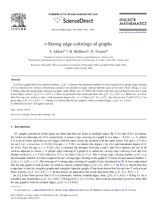 (PDF) saeedr-Strong edge colorings of graphs