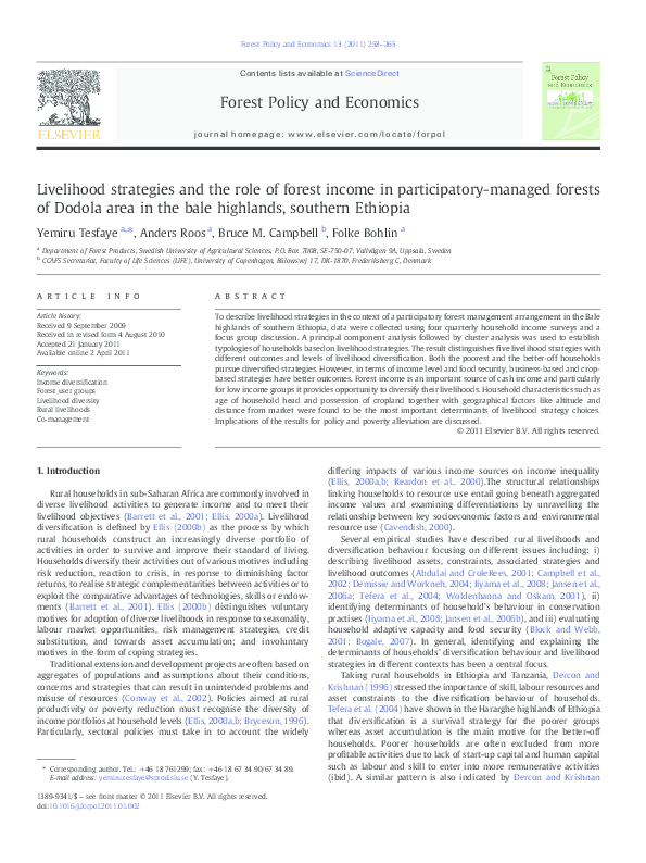 (PDF) Livelihood strategies and the role of forest income in ...