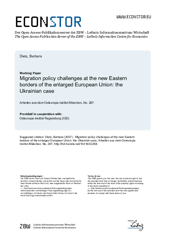 Pdf Migration Policy Challenges At The New Eastern Borders Of The Pdf Migration Policy Challenges At The New Eastern Borders Of The