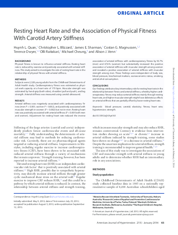 (PDF) Resting heart rate and the association of physical fitness with ...