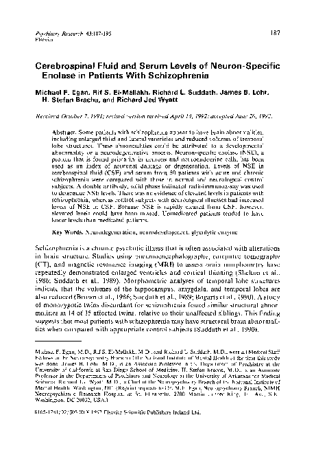 (PDF) Cerebrospinal fluid and serum levels of neuron-specific enolase ...