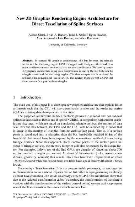 (PDF) New 3D Graphics Rendering Engine Architecture for Direct ...
