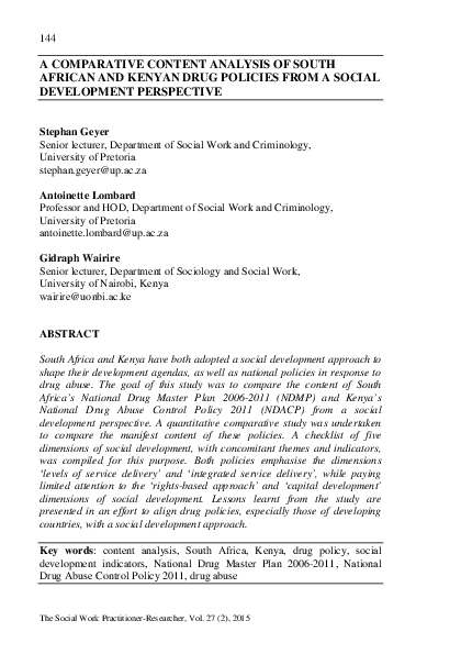 (PDF) A comparative content analysis of South African and Kenyan drug ...