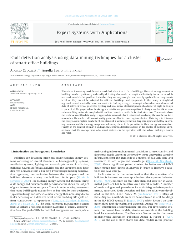 (PDF) Fault detection analysis using data mining techniques for a ...