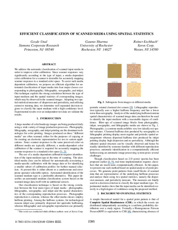 (PDF) Efficient Classification of Scanned Media Using Spatial Statistics