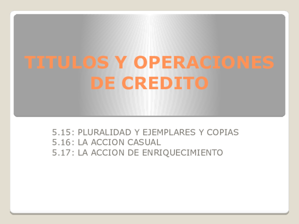 (PPT) TITULOS Y OPERACIONES DE CREDITO