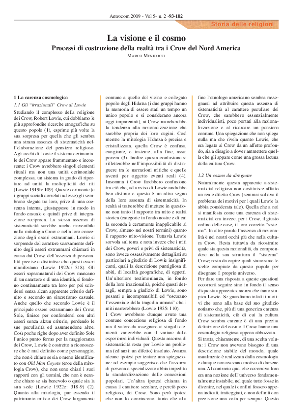 (PDF) La visione e il cosmo