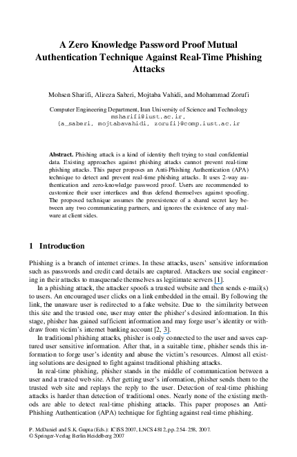 (PDF) A Zero Knowledge Password Proof Mutual Authentication Technique ...