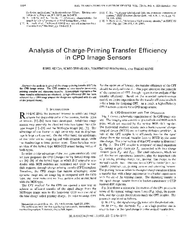 (PDF) Analysis of charge-priming transfer efficiency in CPD image sensors