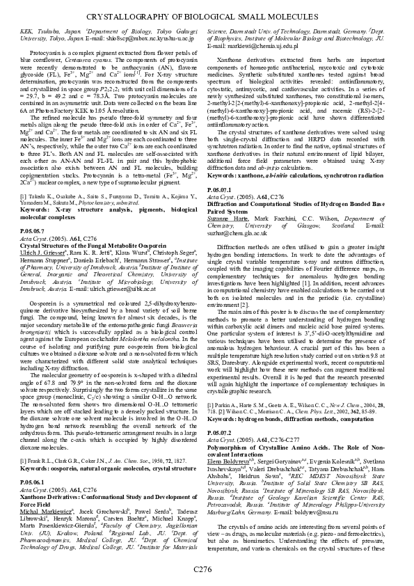 Pdf Polymorphism Of Crystalline Amino Acids The Role Of Non Covalent Interactions Elena Boldyreva And Ulrich Griesser Academia Edu