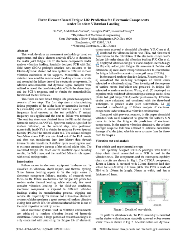 (PDF) Finite element based fatigue life prediction for electronic ...