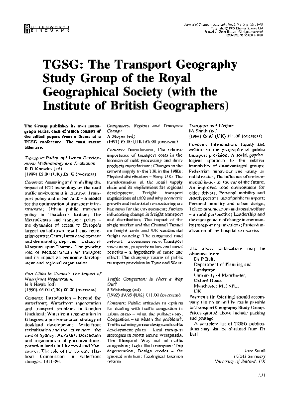 Transport geography essay image