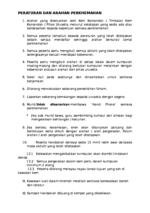 Doc Peraturan Dan Arahan Perkhemahan Epi Evo90 Academia Edu