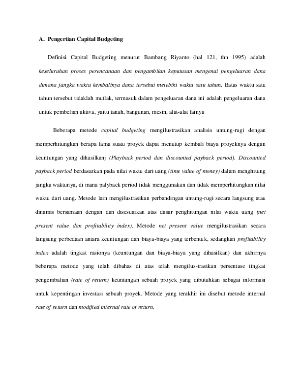 Pdf Capital Budgeting