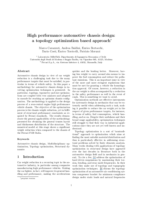 (PDF) High performance automotive chassis design a topology