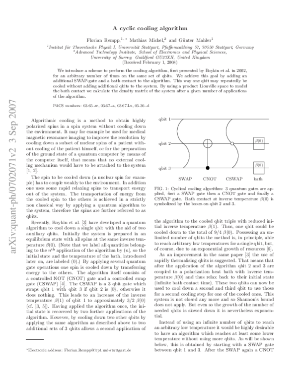 (PDF) Cyclic cooling algorithm