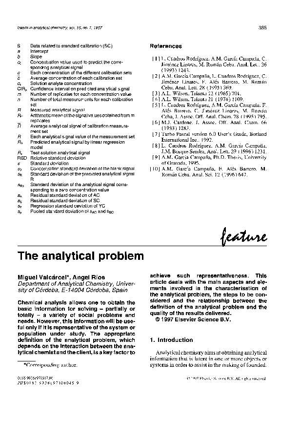(PDF) The analytical problem