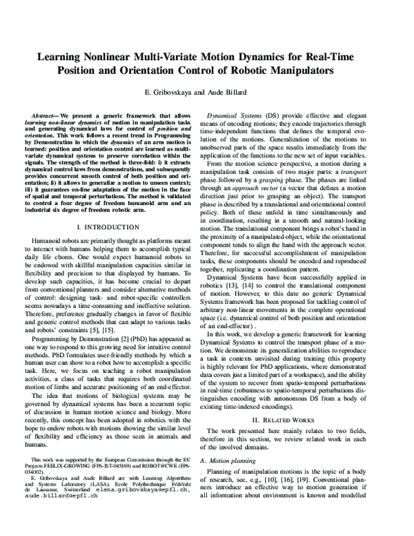 (PDF) Learning nonlinear multi-variate motion dynamics for real-time ...