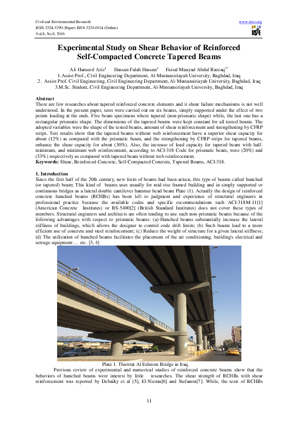 (PDF) Experimental Study on Shear Behavior of Reinforced Self-Compacted ...