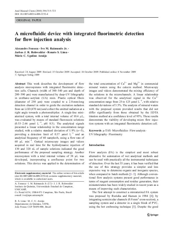 (PDF) A microfluidic device with integrated fluorimetric detection for ...