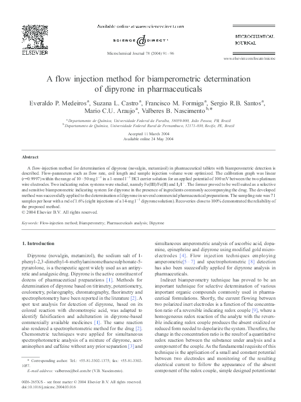 (PDF) A flow injection method for biamperometric determination of ...