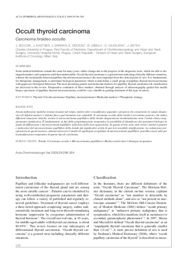 (PDF) Occult thyroid carcinoma