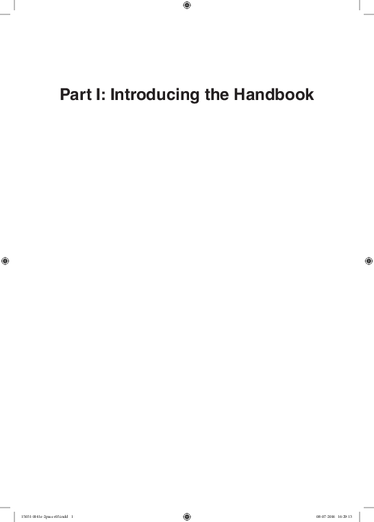 (PDF) Part I: Introducing the Handbook