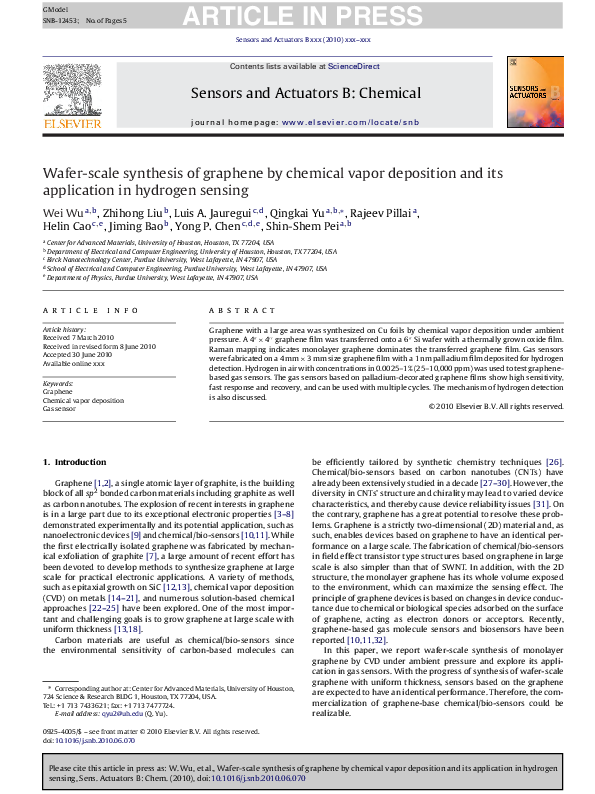 (PDF) Wafer-scale synthesis of graphene by chemical vapor deposition ...