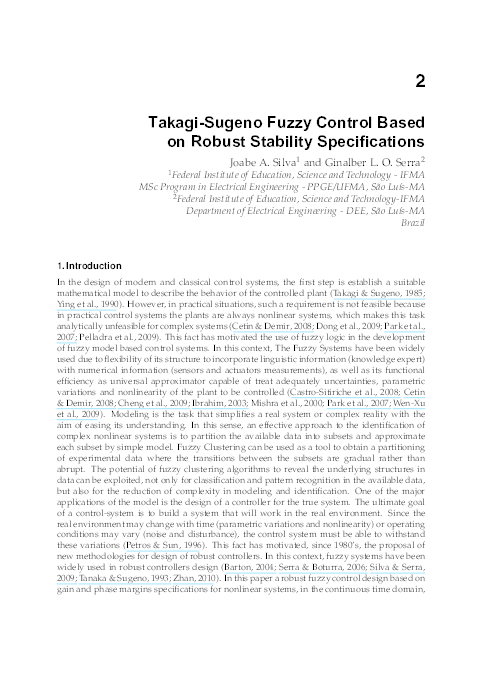 (PDF) Takagi-Sugeno Fuzzy Control Based on Robust Stability Specifications