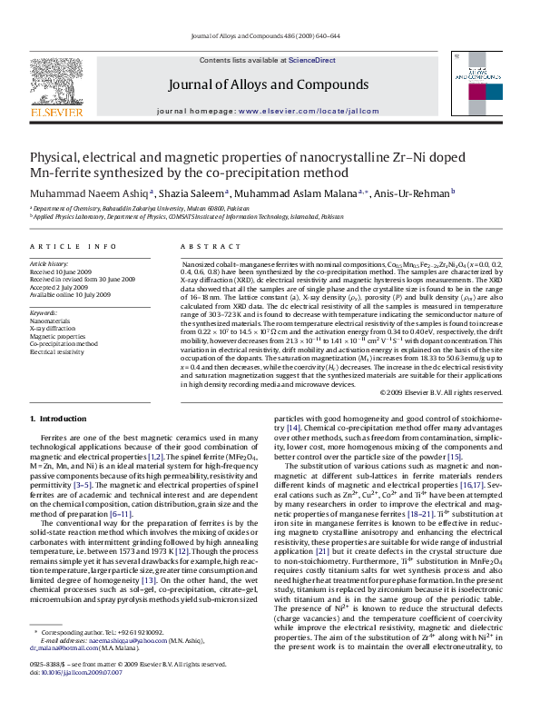 (PDF) Physical, electrical and magnetic properties of nanocrystalline ...