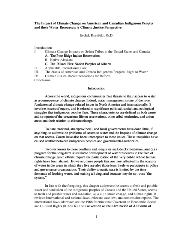 (PDF) The Impact of Climate Change on American and Canadian Indigenous ...