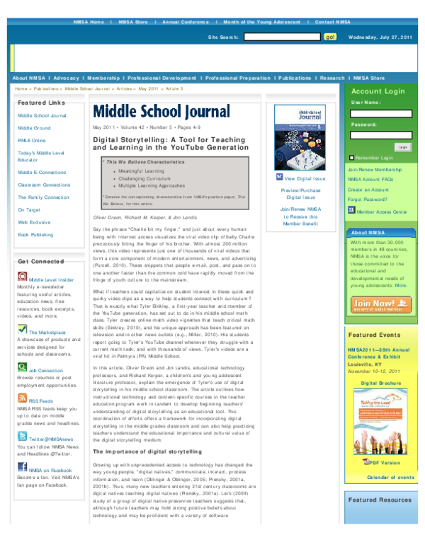 (PDF) Digital Storytelling: A Tool for Teaching and Learning in the ...