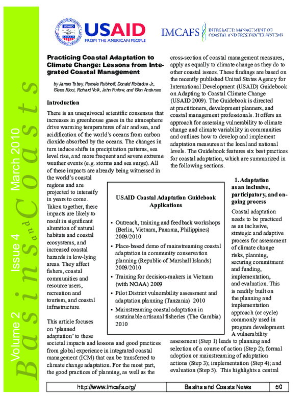 (PDF) Practicing Coastal Adaptation to Climate Change: Lessons from ...