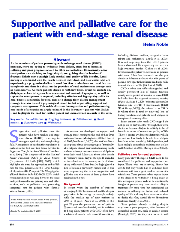 (PDF) Supportive and palliative care for the patient with end-stage ...
