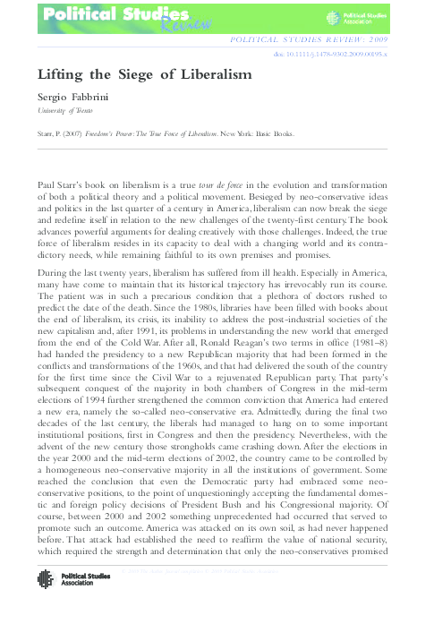 Lifting the Siege of Liberalism