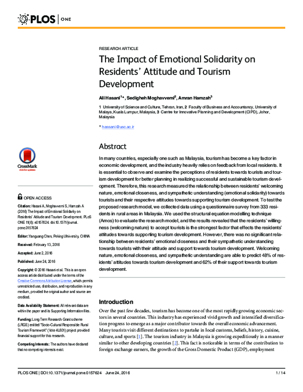 (PDF) The Impact of Emotional Solidarity on Residents' Attitude and ...