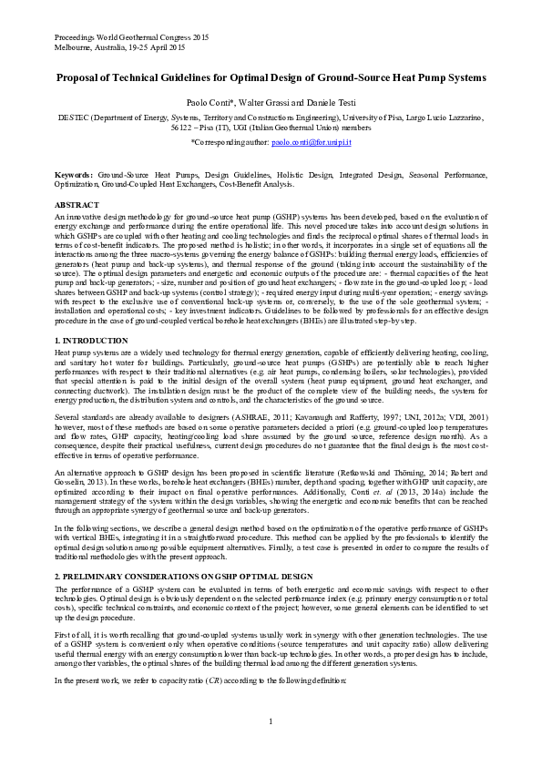 (PDF) Proposal of Technical Guidelines for Optimal Design of Ground ...