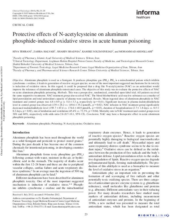 (PDF) Protective effects of N-acetylcysteine on aluminum phosphide ...