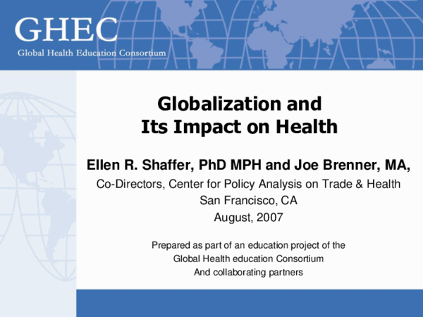 (PDF) Globalization and Its Impact on Health
