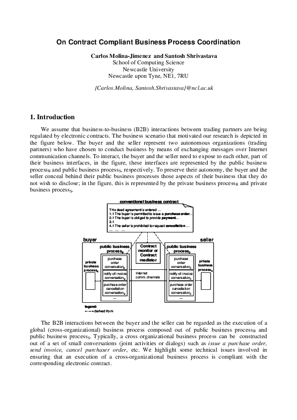 (PDF) On Contract Compliant Business Process Coordination