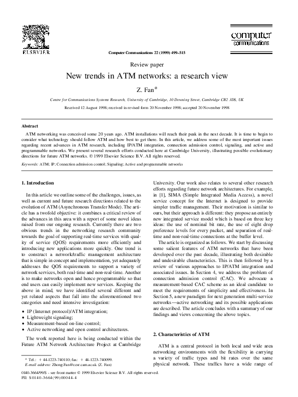 Features of atm picture