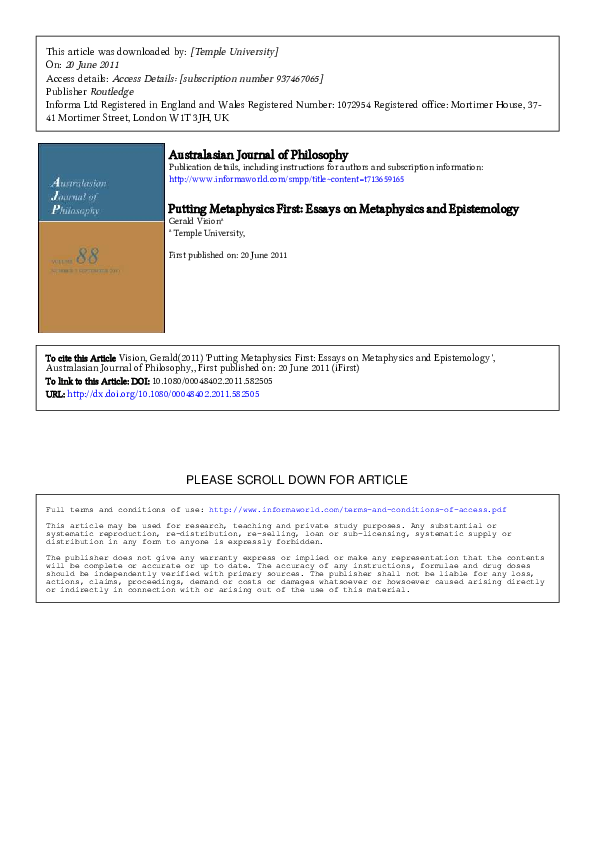 Importance of metaphysics essay image