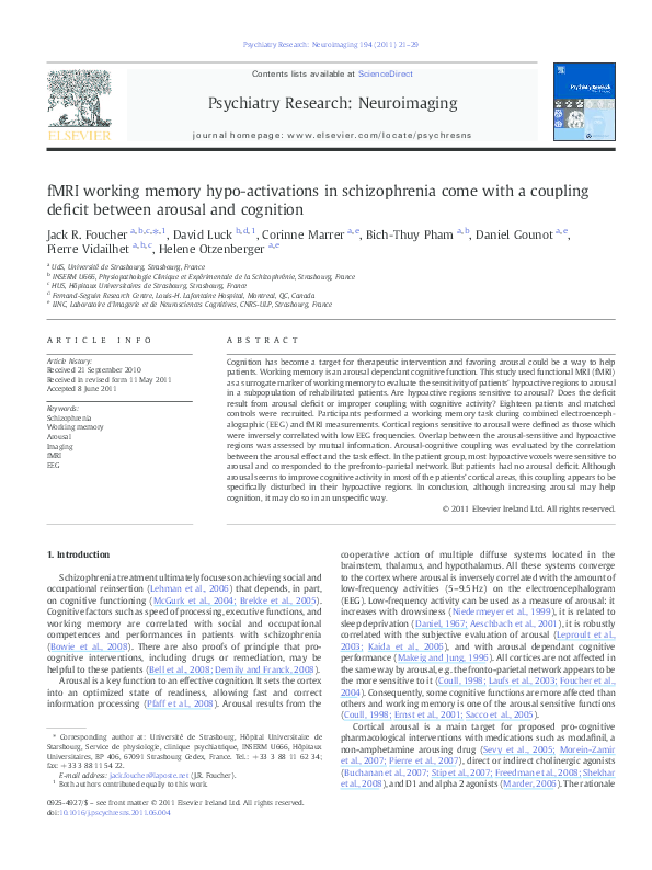 (PDF) fMRI working memory hypo-activations in schizophrenia come with a ...