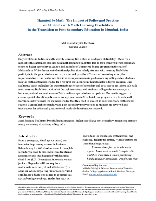  pdf haunted by math the impact of policy and practice on students
