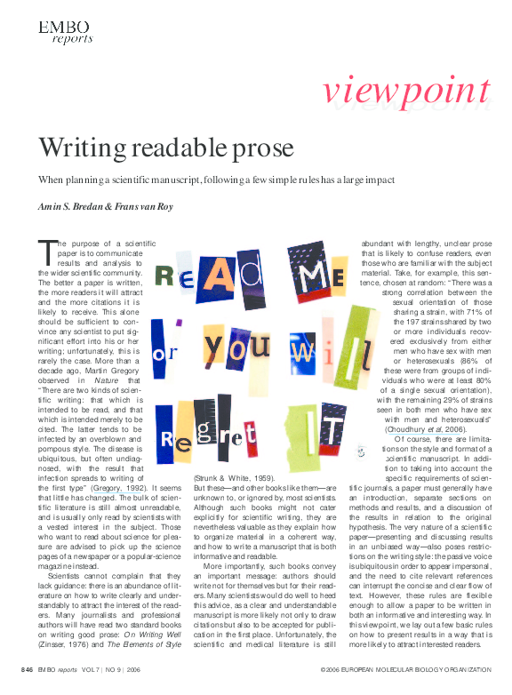 (PDF) Writing readable prose