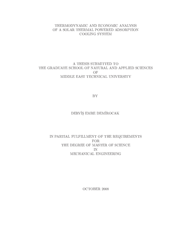 (PDF) Thermodynamic and Economic Analysis of a Solar Thermal Powered ...