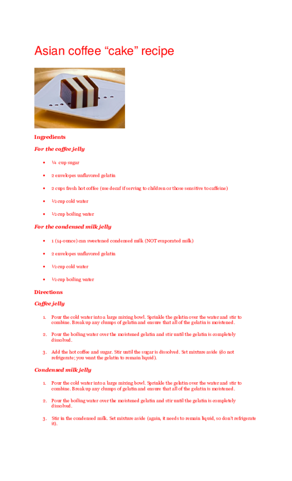 (DOC) Asian coffee " cake " recipe alysson perez Academia.edu