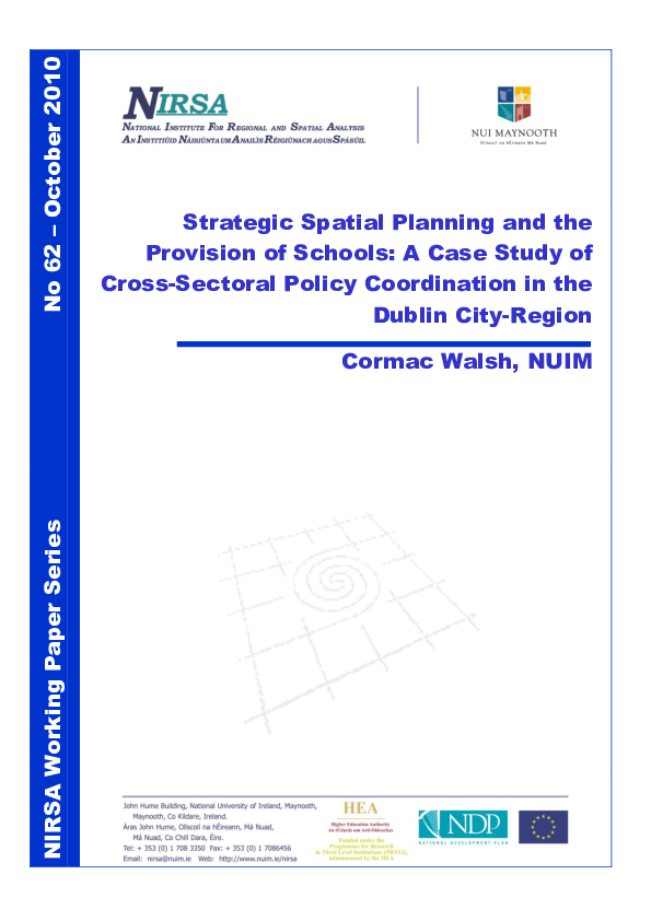 (PDF) Strategic Spatial Planning and the Provision of Schools: A Case ...