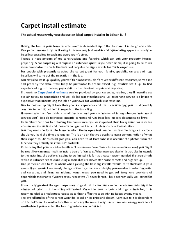 (PDF) Carpet install estimate Douglas Gray Academia.edu