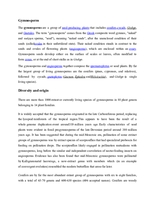 Gymnosperms introduction image